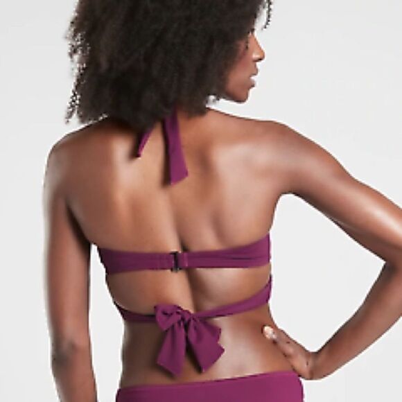 NWT Athleta Bra Cup Wrap Halter Bikini Top in Velvet Plum Purple Size 34 B/C NEW - Picture 7 of 13